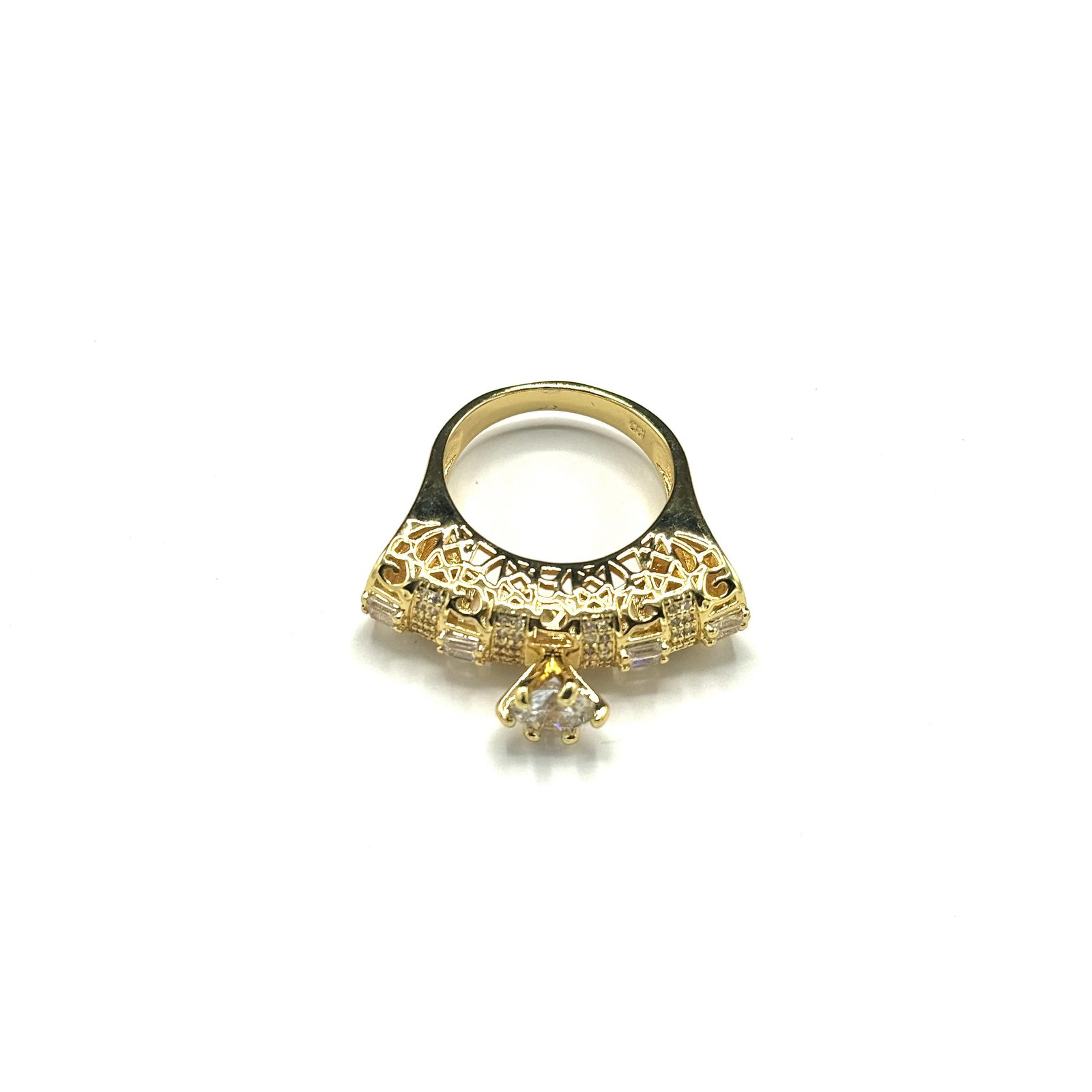Premium Quality Real Zircone Gold Plated Diamond Cut Rings ART-FAJ-5002
