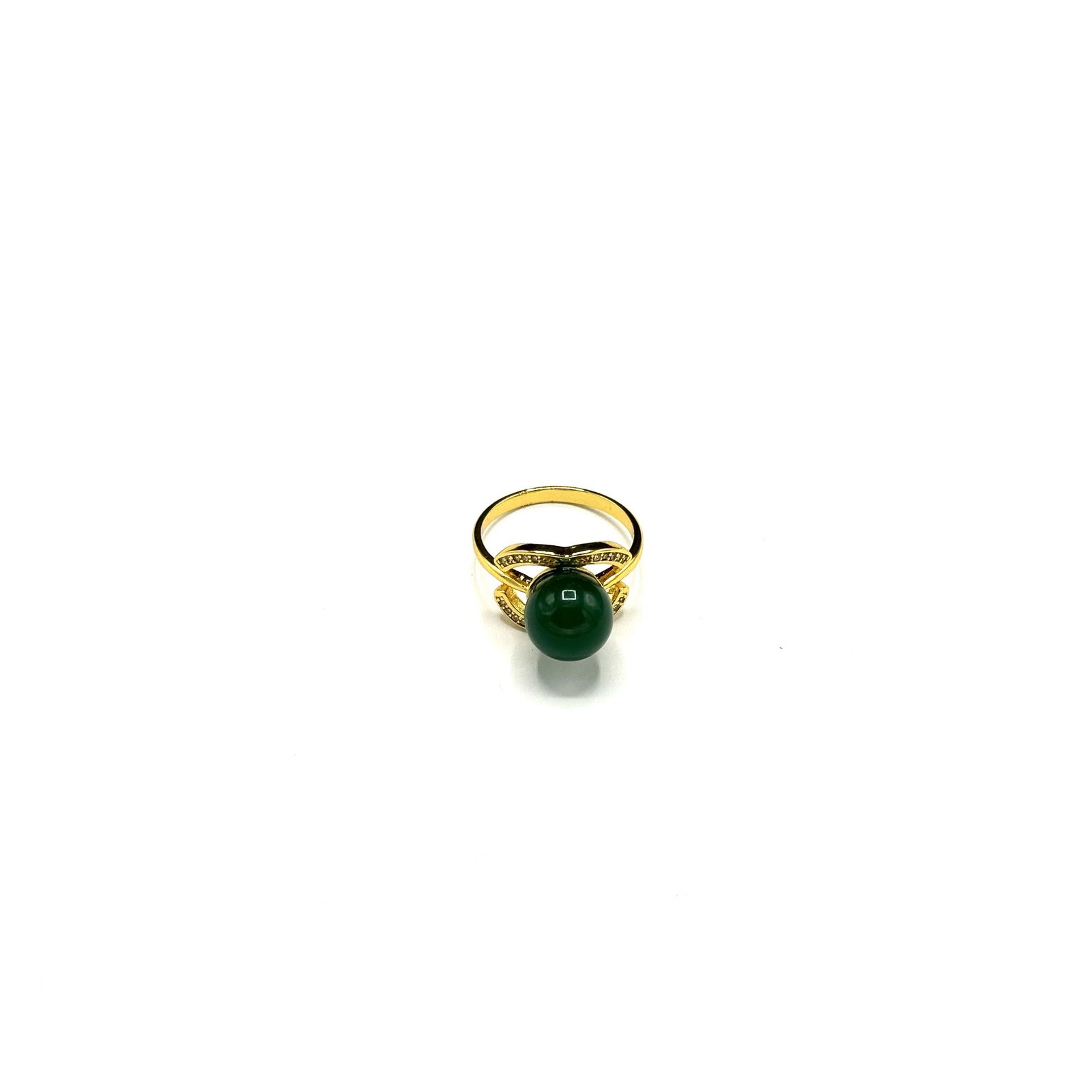 Premium Quality Real Zircone Green Gold Plated Rings ART-FAJ-5061