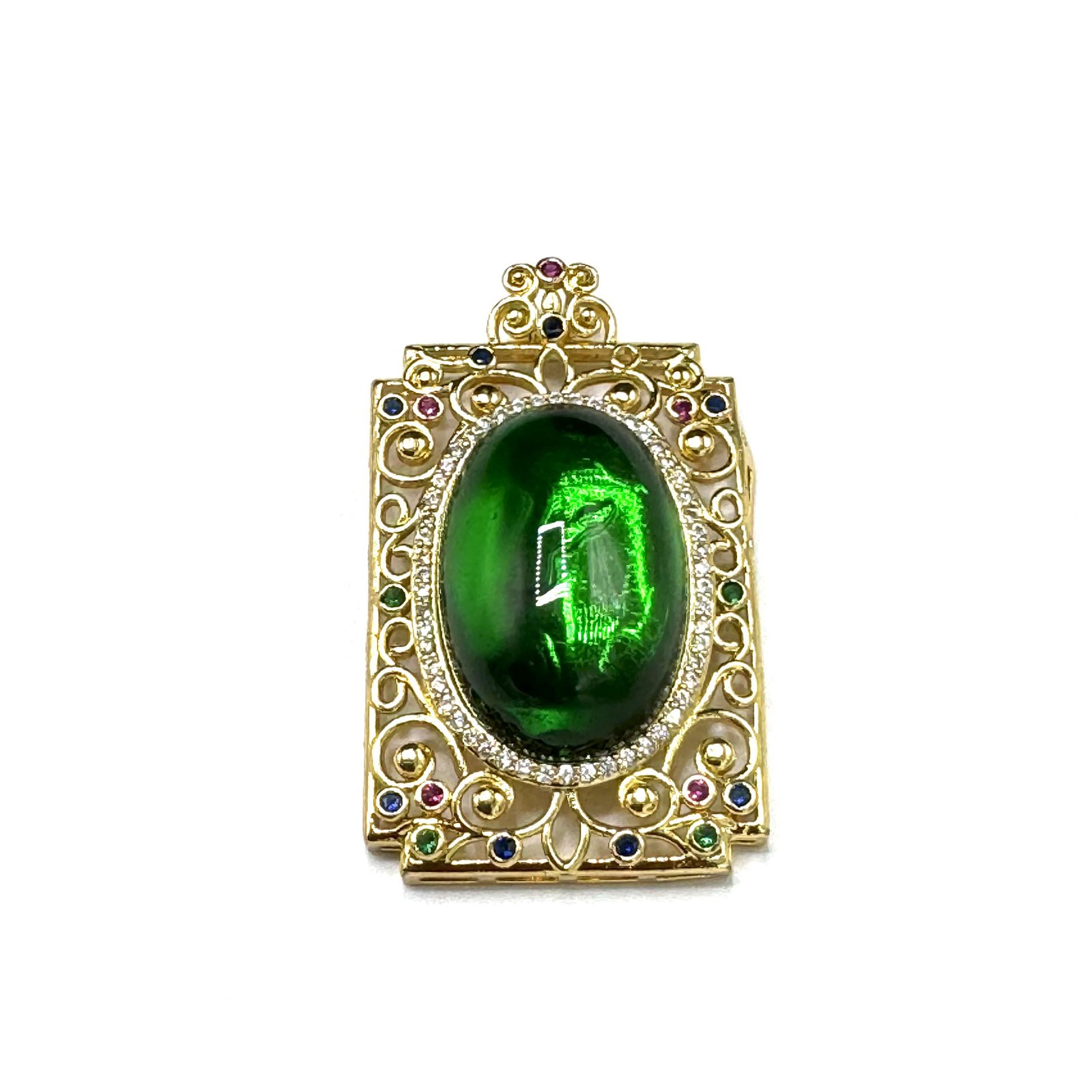 Green Zircon Gold Plated Necklace ART-0013