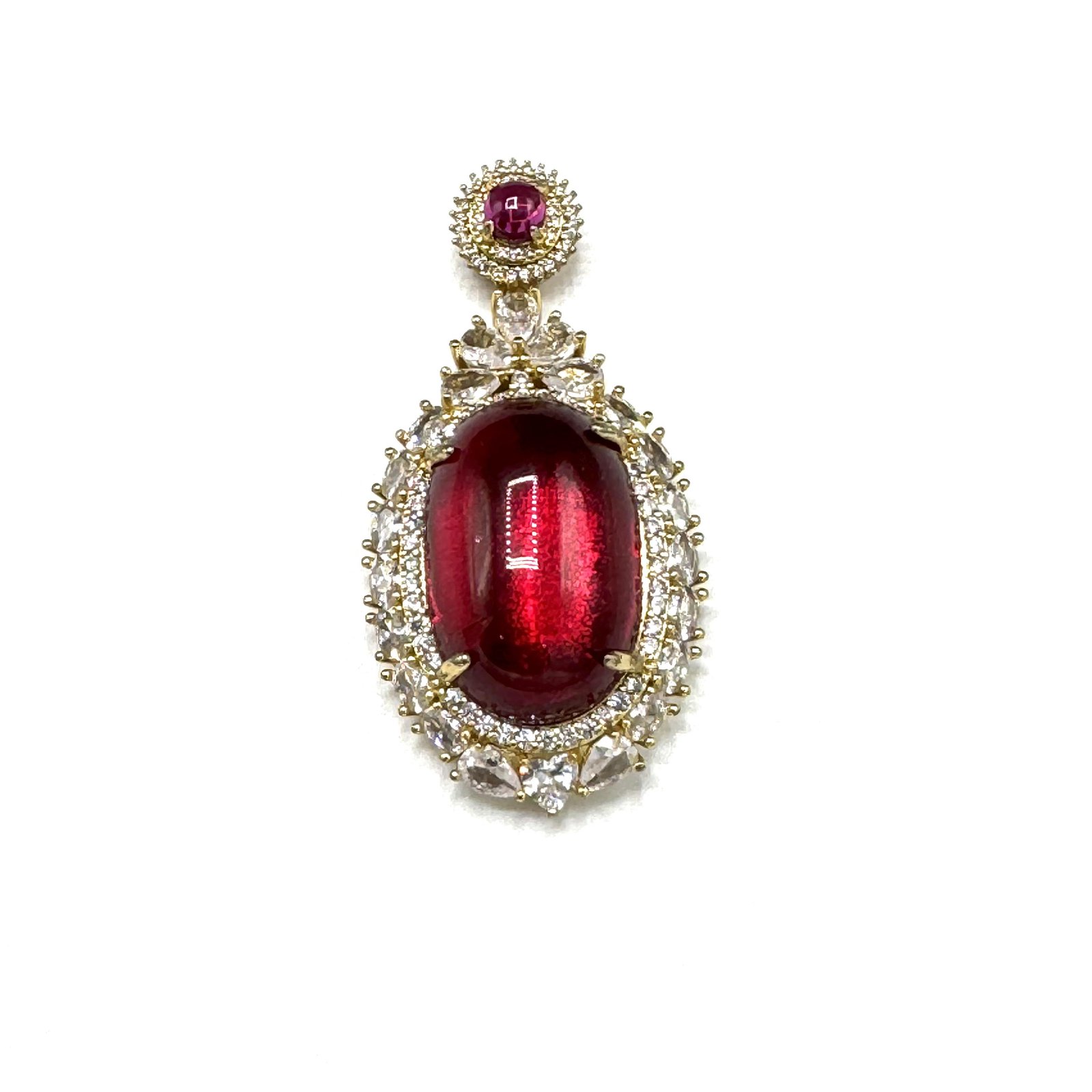 Red Zircon Gold Plated Necklace ART-0014