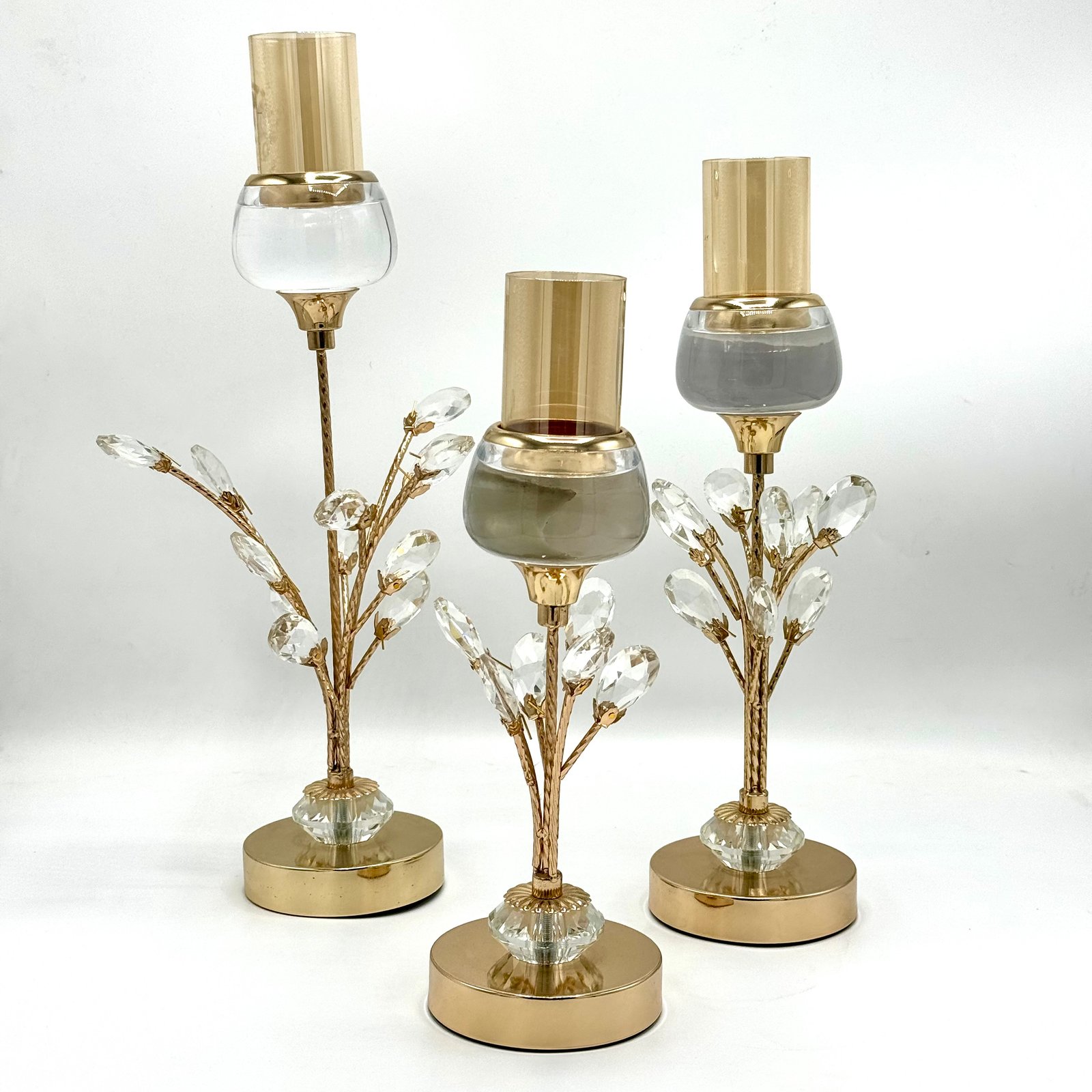 Decor Cystal Body Luxurious Candle Stand 3PCS ART-N-2494