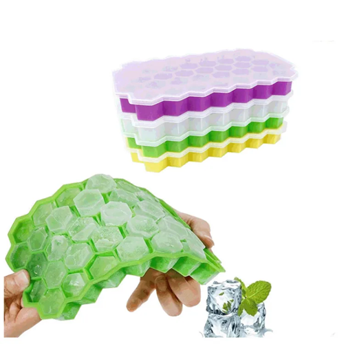 ilicone Ice Cube Molds With Lid Flexible Ice Trays BPA Free Silicone Ice Cube Tray With Lid (37 Cubes) , Ice Cube Tray Ice Tray Flexible Ice Cube Molds 37 Grid Ice Cube Tray For Freezer