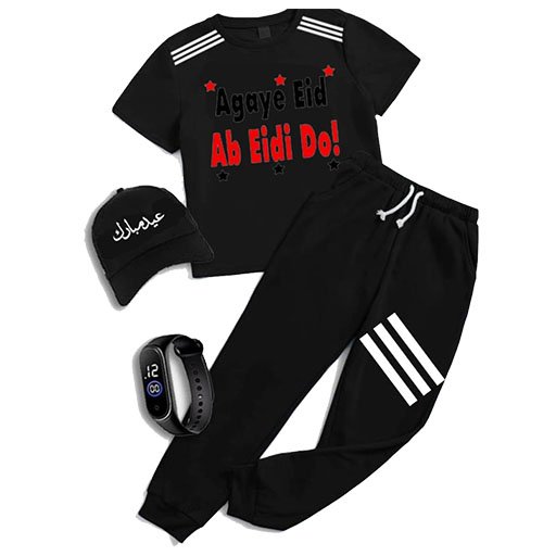 Eid Collection Pack Of 5 T Shirt, Trouser, Watch, Cap & Glasses
