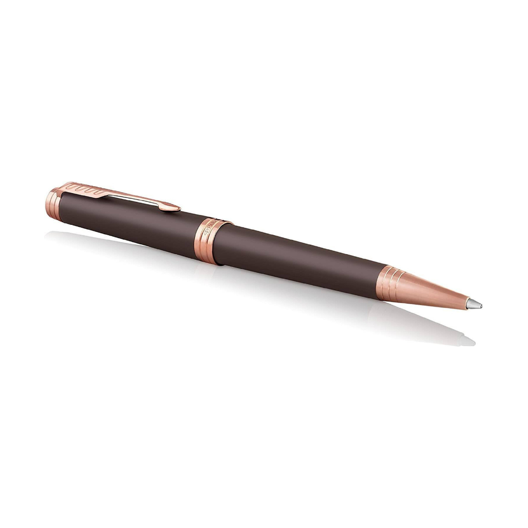 Parker Premier Soft Brown Ballpoint Pen - Pink Gold Trim