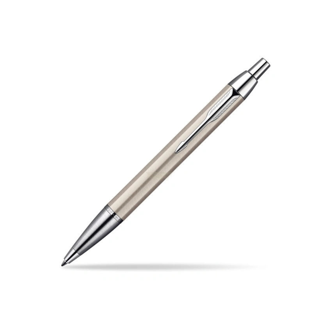 Parker Ballpoint Pen, Brushed Metal Silver with Chrome Trim - Standard Series