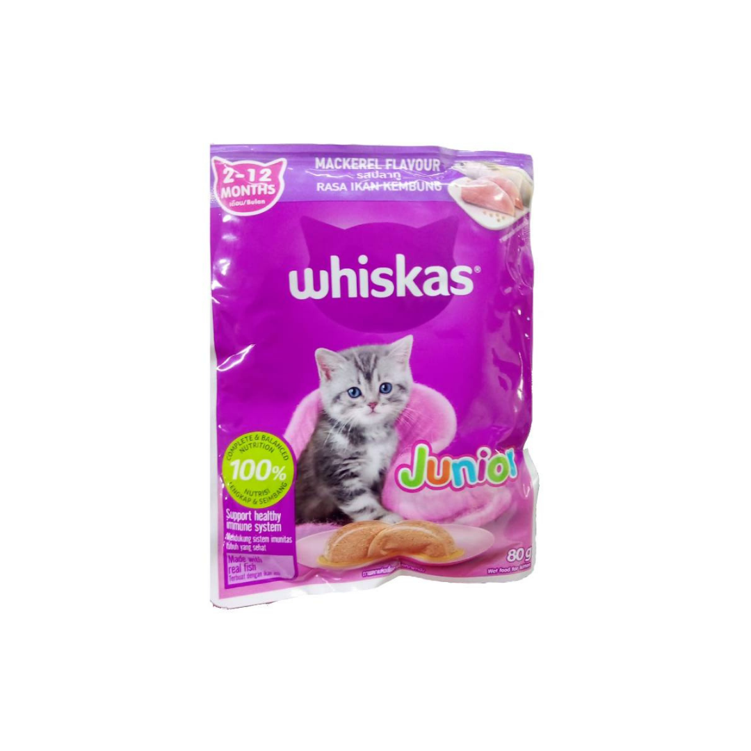 WHISKAS Cat Food for Junior Kittens, 2-12 Months, 85g