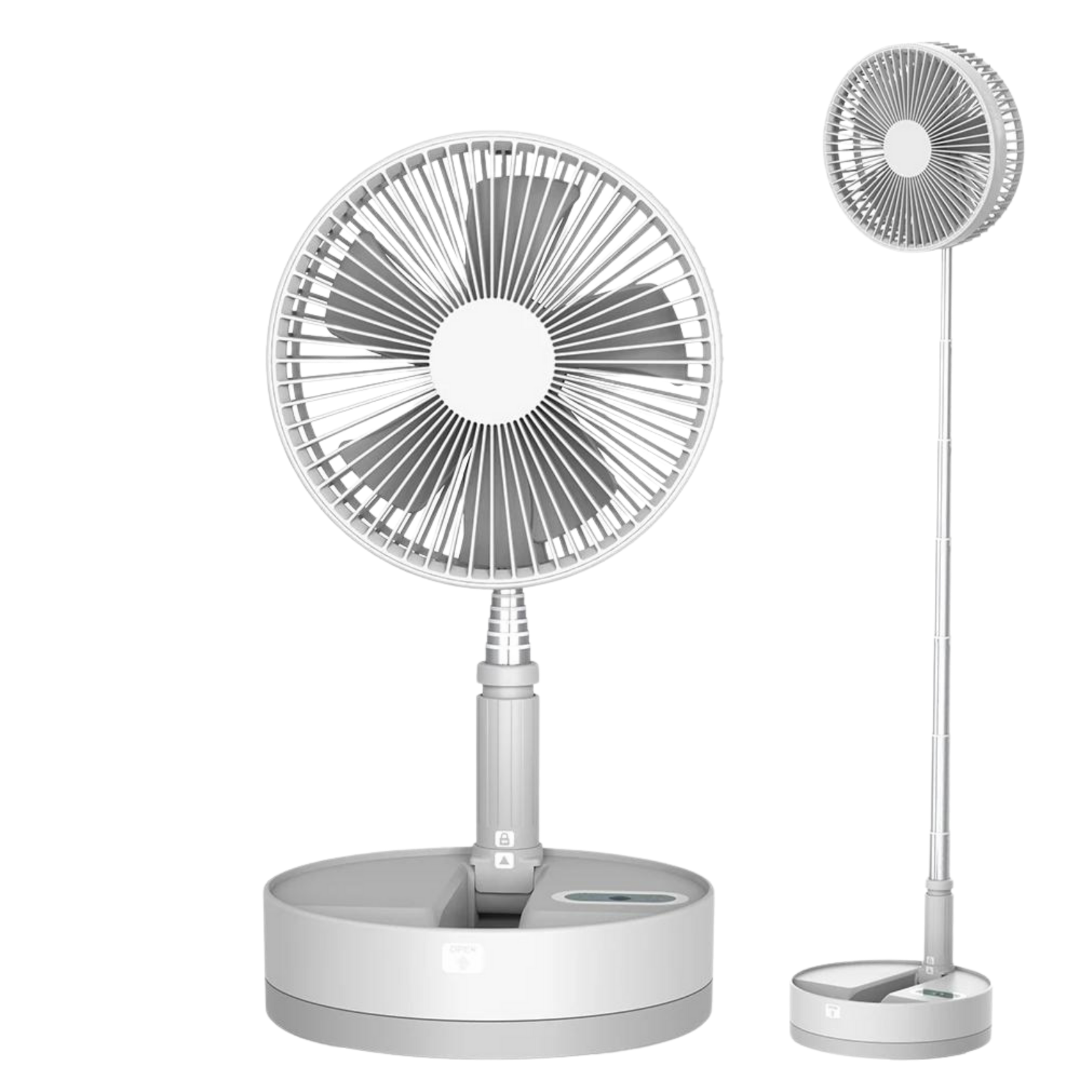 Portable Retractable USB Charging Fan with Ring Light and Touch Control