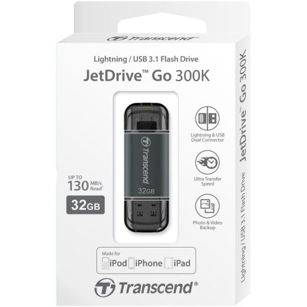 Transcend JetDrive Go 300 Flash Drive 32GB For IOS - TS32GJDG300K