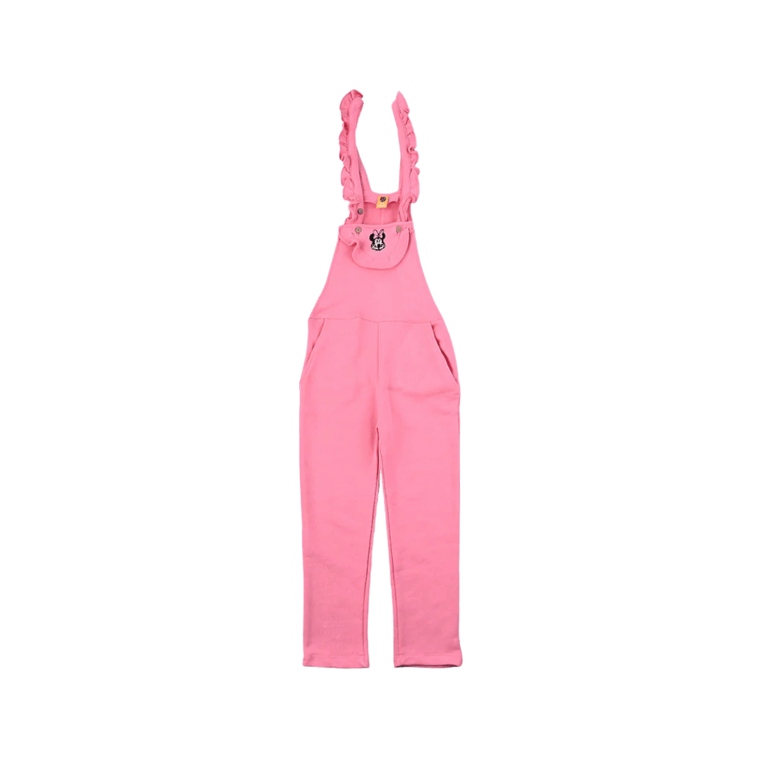 Girls’ Pink Cotton Terry Jumpsuit