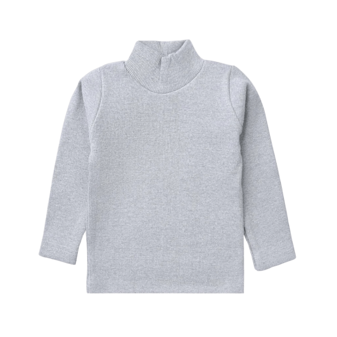 Grey Ribbed Turtle Neck Sweater – Soft and warm, perfect for layering.