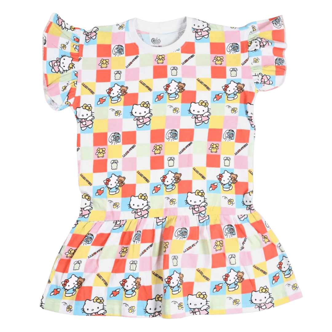 Girls Slub Jersey Knitted Frock Character-Printed - Princess: A playful printed frock with princess characters.