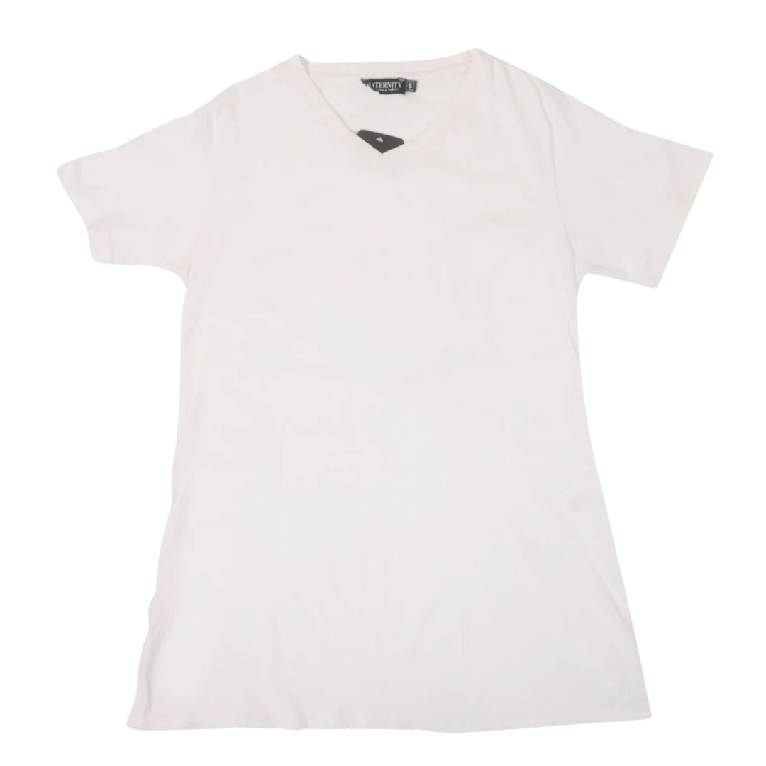 Women's Maternity V Neck T-Shirt - White