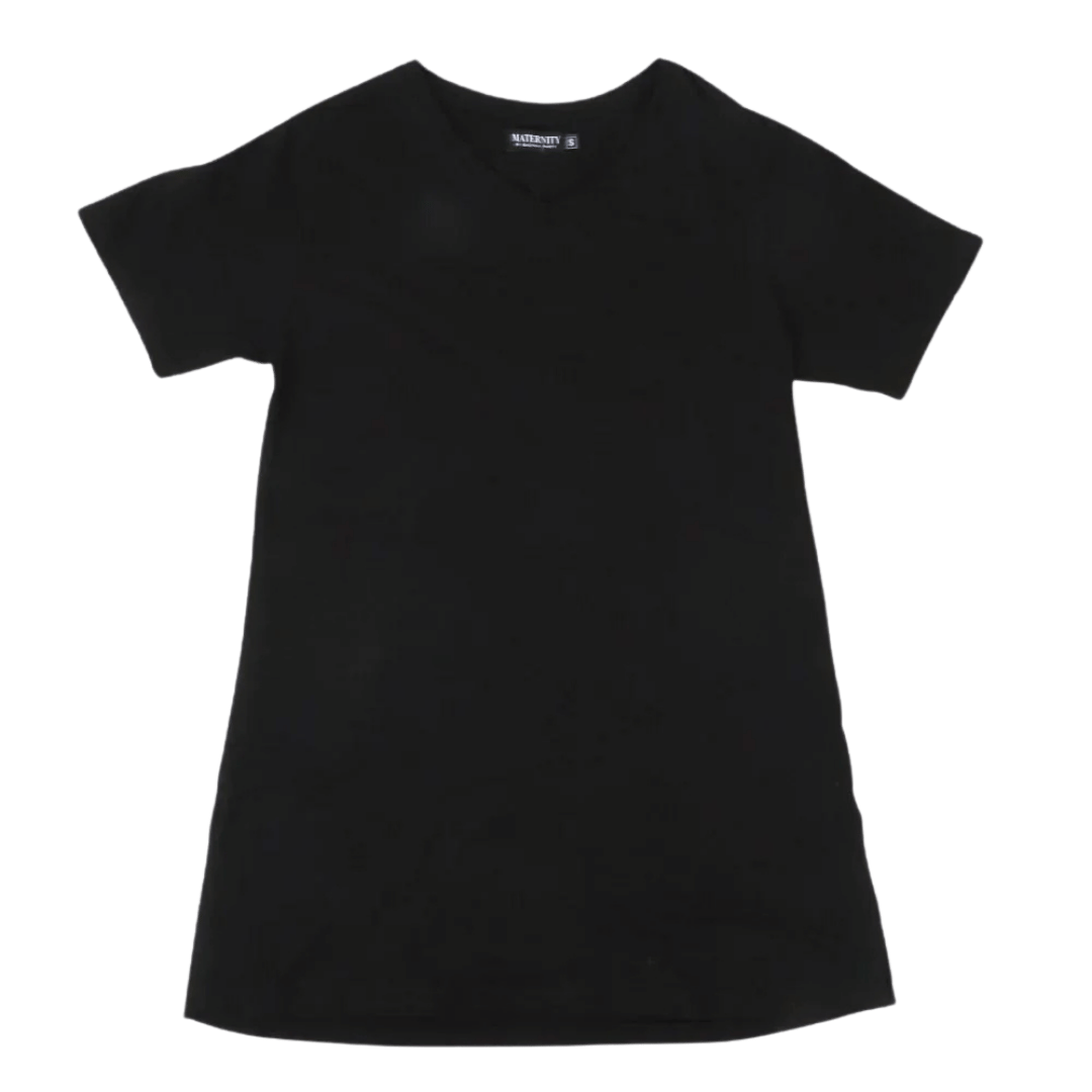 Women's Maternity V Neck T-Shirt - BLACK